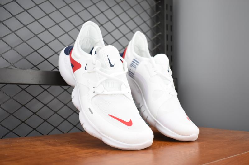 2020 Men Nike Free 5.0 White Red Running Shoes